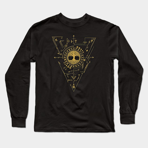 Yggdrasil - Tree of Life | Norse Pagan Symbol Long Sleeve T-Shirt by CelestialStudio